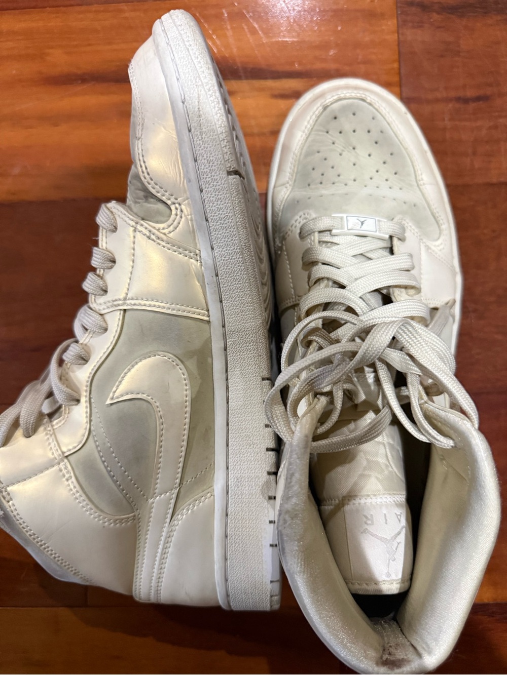 Jordan Women's High-Top Sneakers in Cream Gold - Golden Goose